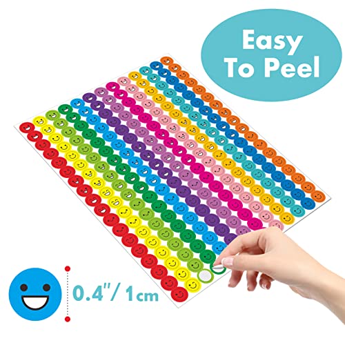 12456 PCS Funny Stickers, Mega Bundle Emotion Stickers in 14 Colors and 10 Designs Star with Stickers for Reward Behavior Chart (Each Measures 3/8”) by Hebayy - Used condition - Image 2