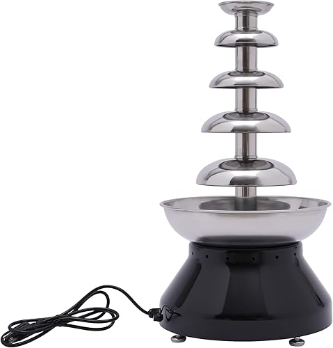 Miniatura 3 de CNCEST Chocolate Fountain, Commercial Hot Chocolate Fondue Tower 5 Tier 7 lb Large Capacity Stainless Steel Adjusted Within Range of 86-230 Fit for