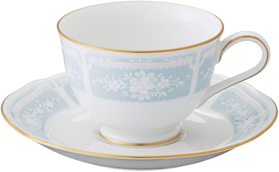 Noritake Y9587A/1507 Noritake Cup & Saucer For Coffee & Tea 220cc Racewood Gold Blue Fine Porcelain