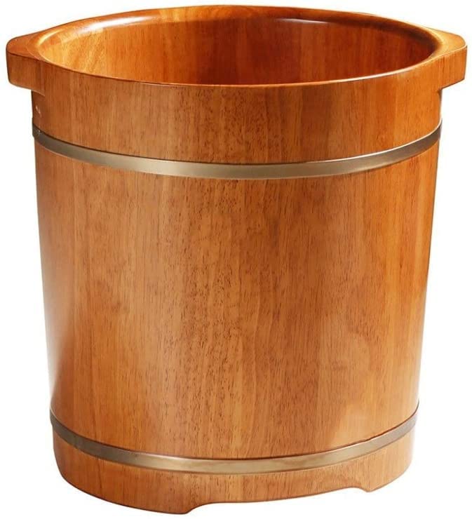 Spa de pies con barril de madera para relajación