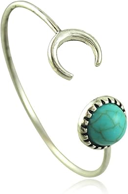 Vintage Silver Plated Turquoise Bangle Bracelet