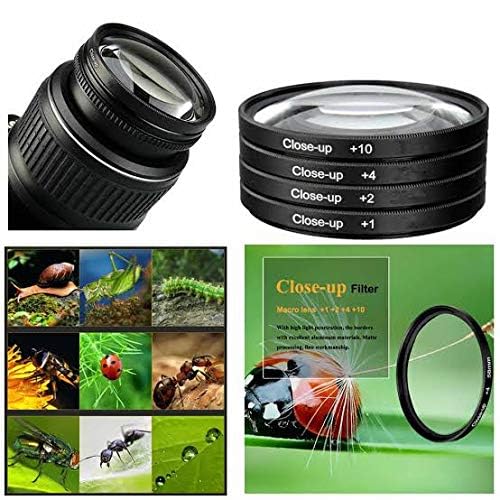 Image of SHOPEE 58mm Macro Close-Up Filter Set (+2 +4 +8 +10) Macro Filter Accessory with Lens Pouch Compatible with Canon Rebel T8i, T7i, T6i, T7, T6 with EF-S 18-55mm f /3.5-5.6 is STM & USM Lens