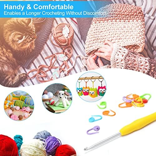 Vodiye Professional Extra Long 3.5mm Crochet Hooks Set, Ergonomic Handle, Perfect for Beginners and Experienced Lovers - 2