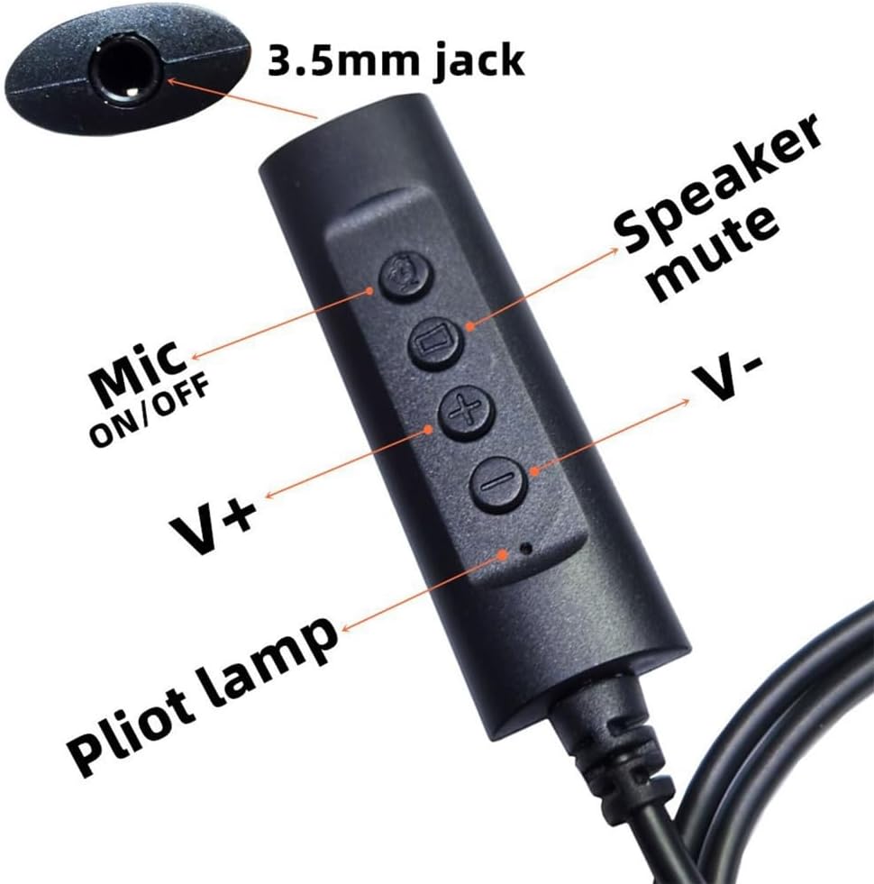 3.5mm to USB Sound Card Volumes Control Mics On OffButton Drive Not Need