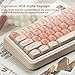 PBT Keycaps, Jelly Pink Keycap Foundation MOA Profile, 132 Keys Cute Custom Keycaps for Cherry Gateron MX Swithes Mechanical Keyboards