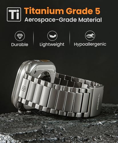 Image of Titanium Band for Apple Watch Ultra 3 /2 /1 49mm & Series 11 /10 46mm, Grade 5 Titanium Apple Watch Ultra Band for Men with Magnetic Clasp, Durable DLC Scratch Resistant Metal Ultra 3 Watch Band