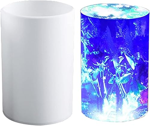 Katutude Moldes de vela cilíndrica molde de vela de silicona para pilar 3D moldes de resina epoxi para velas perfumadas jabón hecho a mano cera