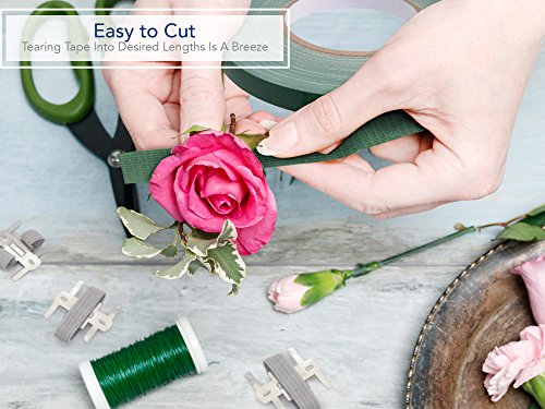 Royal Imports Floral Tape Green, Flower Wrap Adhesive Waterproof Tape For Bouquets 0.5" (60 Yd/180 Ft) - 1 Roll #TOP3