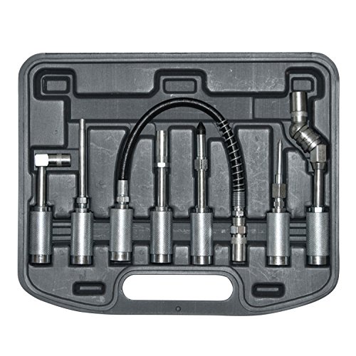 OEMTOOLS 25711 7 Piece Grease Fitting Adapter Set, Grease Gun Accessories, 7 Part Grease Gun Tip Set, 7 Grease Gun Fittings, Grease Fitting Kit