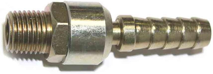 Interstate Pneumatics FMBS46 Steel Hose Barb Ball Swivel Fitting, Connector, 3/8 Inch Swivel Barb X 1/4 Inch NPT Male End