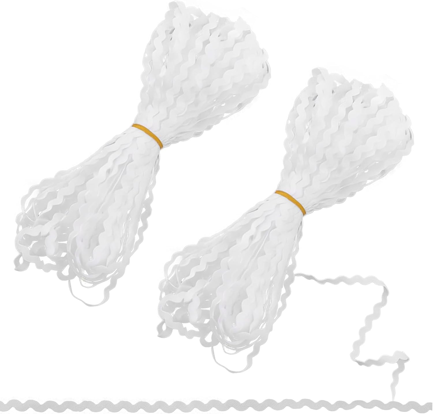 56 Yards RIC Rac Trim, 5 mm White Wave Bending Fringe Rick Rack Trim for Sewing Woven Lace Ribbon Decorative for Sewing Clothes Dress DIY Crafts Gift Wrapping Wedding Christmas Party Decor