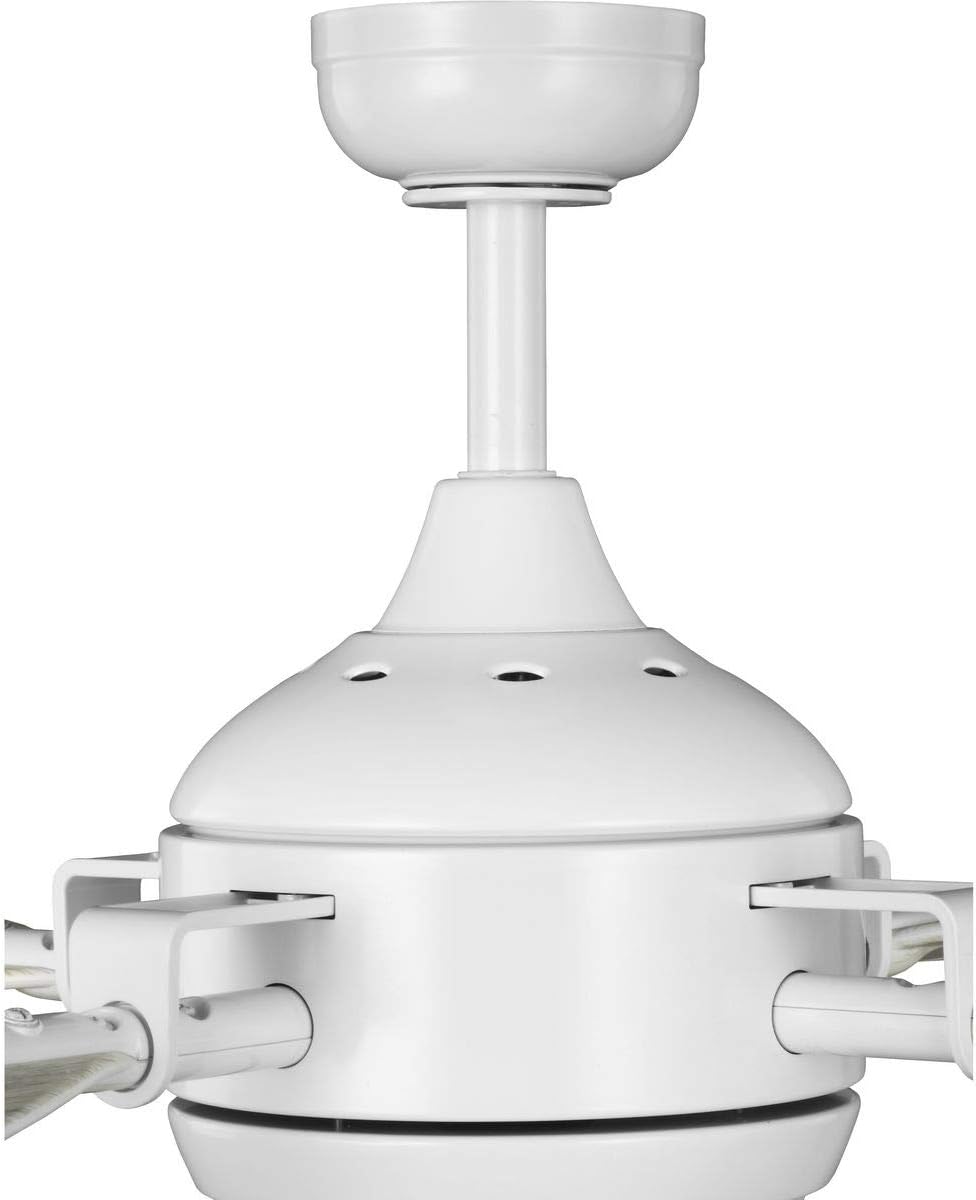 Progress Lighting Rudder Collection Indoor/Outdoor 56" Four-Blade Satin White Ceiling Fan