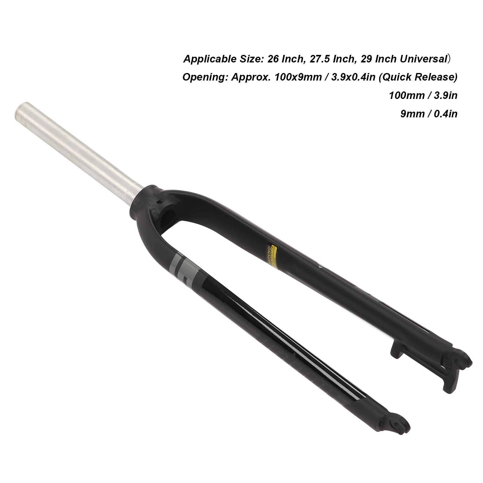 Uxsiya Horquilla Rígida para Bicicleta de Montaña, 26/27, 5/29 Pulgadas, Horquilla Dura para Bicicleta de Montaña, Horquilla de Suspensión Delantera para Bicicleta de Aleación de(Negro Gris)