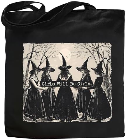 Kimoli Aesthetic Witchy Canvas Tote Bag for Women Funny Witchy Gi...