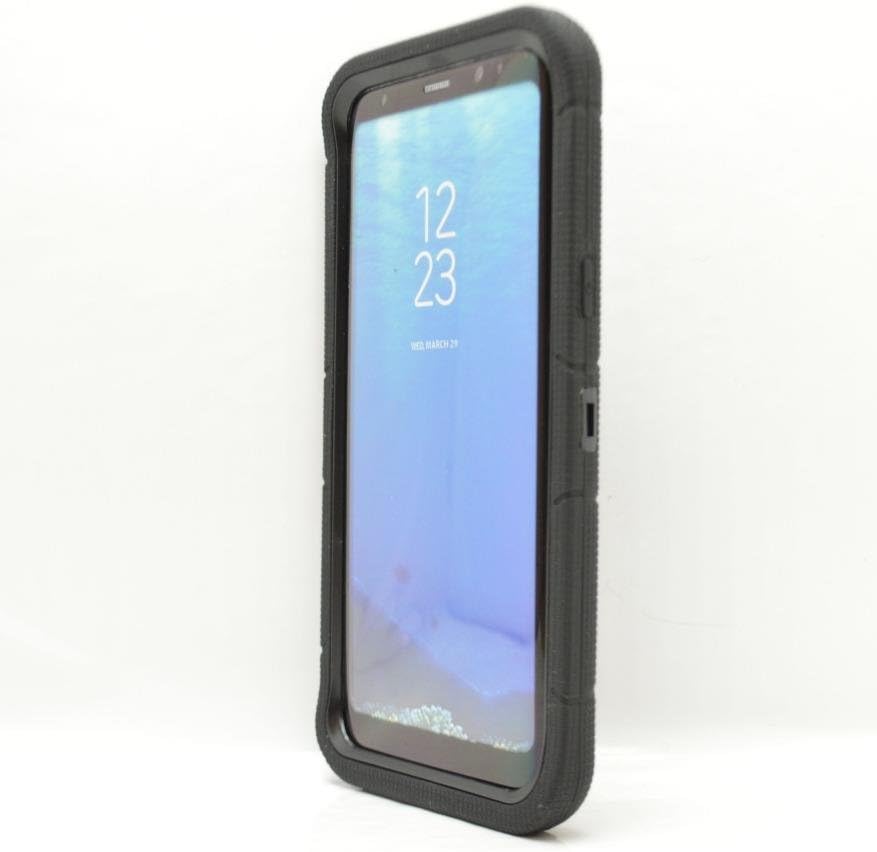 OLIVIA'S PHONES Cases For Samsung Galaxy S8 Plus Black Tough Plastic Rubber Bounce Surround Protective back case cover