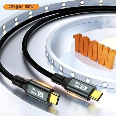 PD 100W USB C to USB C Cable USB 3.2 Type-C Gen2 20Gbps 8K so60Hz Video Data Cable for PC Laptop MacBook Samsung S24 S23 S22/Note