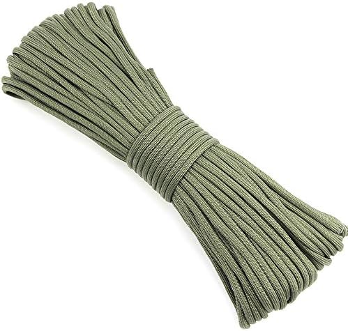 PSKOOK 100 FT (31 Meters) Paracord 7 Strand 4mm Assorted Colors of Tactical Parachute Rope for Outdoor Camping