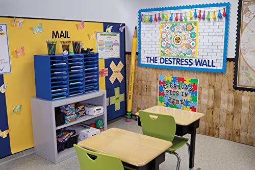 Classroom Keepers Sturdy Cardboard Mailbox, 30-Slot, Blue, 21" H X 31-5/8"W X 12-3/4"D, 1 Unit #TOP3