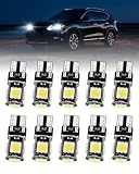 Klarlight 194 LED Bulb 6500K White, Super Bright T10 168 2825 W5W 501 CANBUS Error Free Wedge Replacement Bulbs, Upgrade Kit for Car Interior Dome Map Door Trunk License Plate Side Lights, 10 Pack