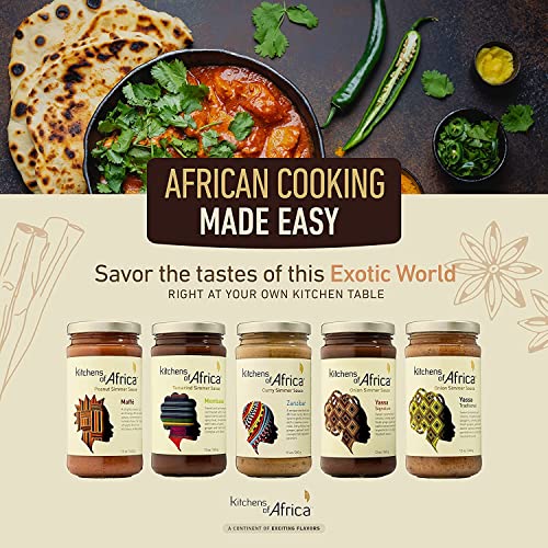 Kitchens Of Africa Zanzibar Curry Simmer Sauce (12 Oz Jar) – Unique African Curry Sauce With Peanut Butter And Rich Coconut Cream – Vegan & Gluten Free – Cooking Sauce With Bold Flavors #TOP5