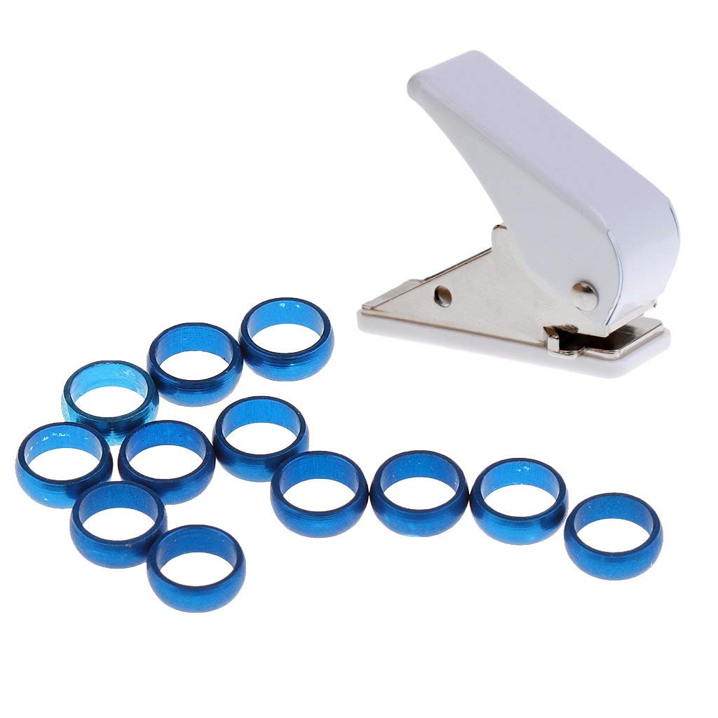 Inzopo Target Dart Flight Punch Hole Puncher + 12 Pieces O Rings Darts Grip Rings Blue