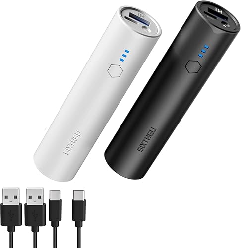 SIXTHGU USB-C-Portable-Charger, Mini Power Bank Fast Charging Compact Battery Pack 5000mAh with Dual Output for iPhone iPad Samsung Galaxy and More