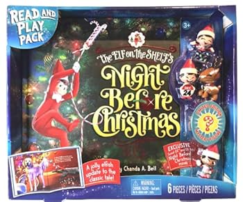 The Elf on the Shelf's Night Before Christmas Read and Play Back Book PLUS 3 Scout Elf minis, 1 Elf Pet mini, and 1 mystery mini