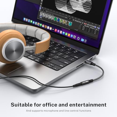 محول USB نوع C الى مقبس سماعة رأس 3.5 ملم من موسواج، محول صوت USB C الى كيبل دونجل AUX لآيفون 15 بلس/15 برو ماكس وسامسونج جالاكسي S25 S24 الترا S20+ نوت 20 10، بكسل 8 7 6 5 والمزيد