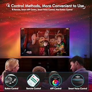 YunLone Proiettore Stelle Soffitto Aurora Cielo Stellate Musica Galassia Luce Notturna per Bambini Adulti con Rumore Bianco, Controllo IR/APP/VOCE, Compatibile con Alexa – Nero