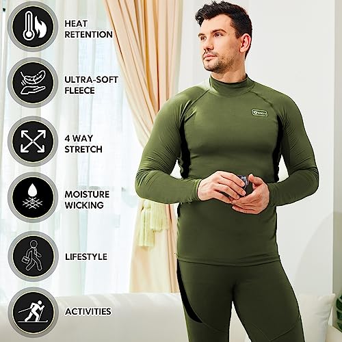 Romision Turtle Neck Long Johns Thermal Underwear For