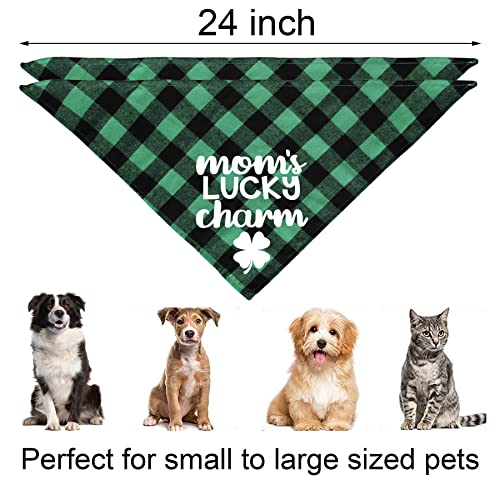 Jotfa St. Patrick’s Day Dog Bandanas, Plaid Dog Puppy St. Patrick’s Day Bandana Scarf For Small Medium Large Dogs Pets (Mom’s Lucky Charm & Kiss Me I’m Irish) #TOP4