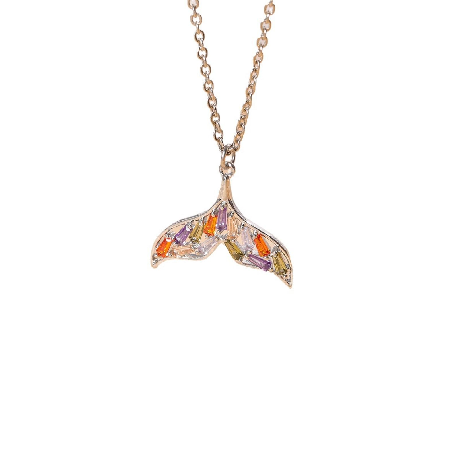 Collier queue de poisson 925 en strass coloré, un bijou d'exception raffiné - 2