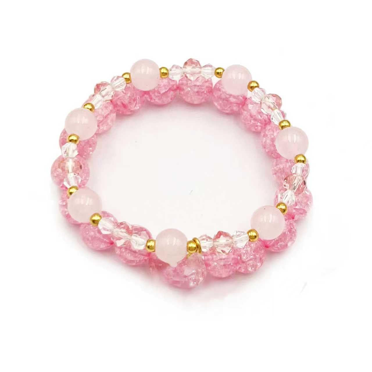 Cinnamoroll Crystal Beads Bracelet Set Cute Cartoon Elastic Pink Beaded Bracelets Jewelry Christmas Stocking Stuffers for Women Bff Friendship (B-Pink)