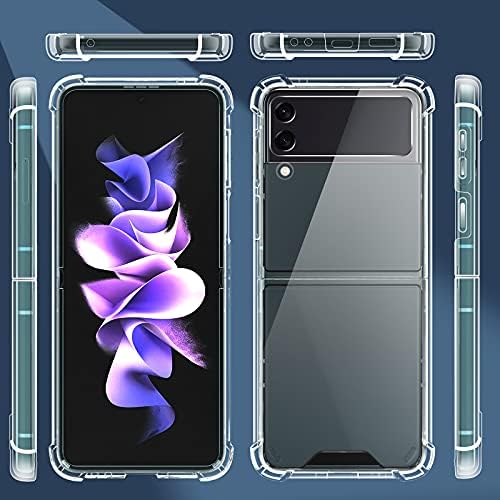 LK Case Samsung Galaxy Z Flip 3 5G, [Slim Thin] Shockproof Bumper Clear Case for Samsung Z Flip 3, Hard PC Back and Soft Bumper TPU Silicone Edge for Samsung Galaxy Z Flip3 Case 5G - Crystal Clear