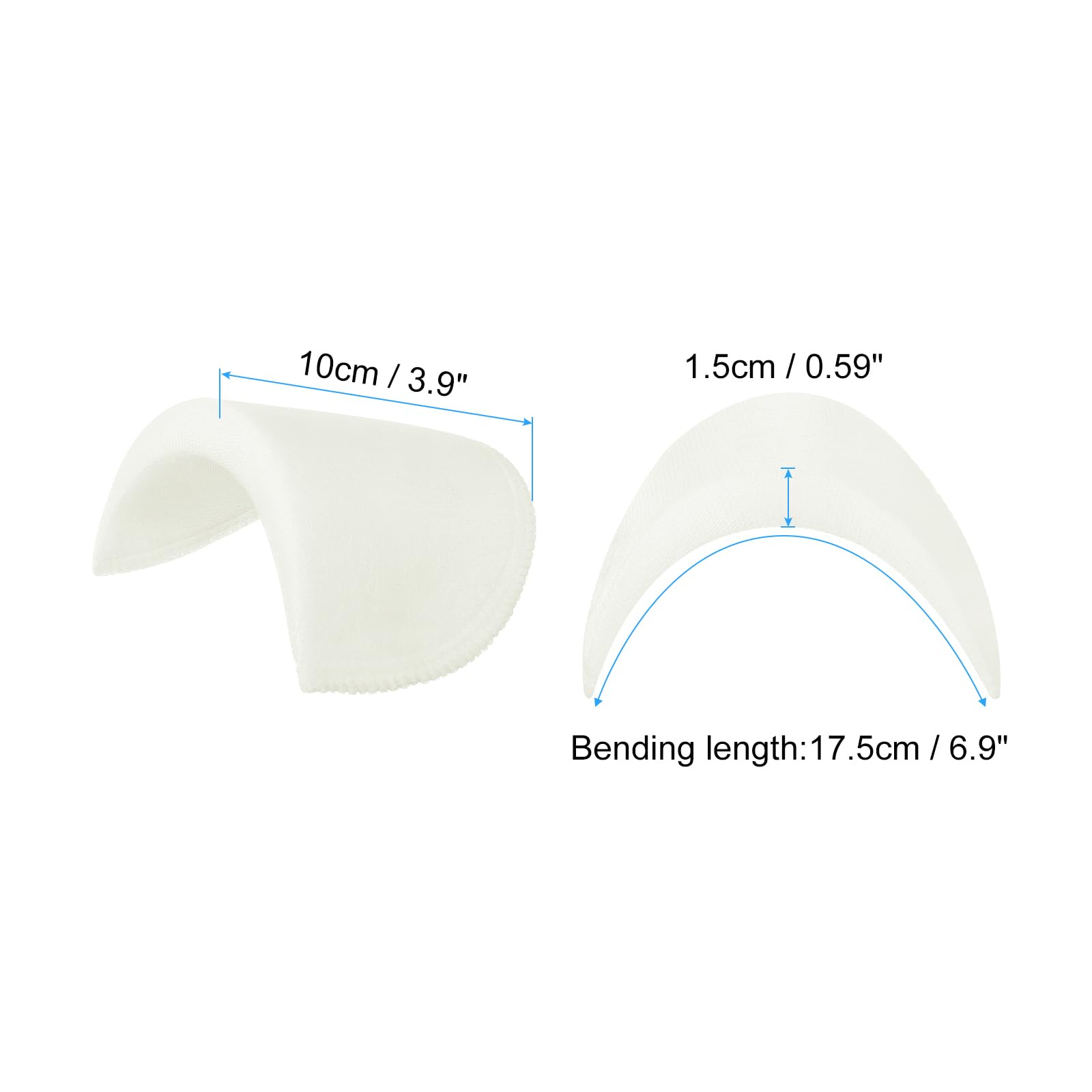 Spalline Per Abiti PATIKIL, 6 Paia, In Spugna Traspirante, Set-in Spesse 1,5 Cm, Per Cucito Fai-Da-Te Su Giacche E Cappotti, Bianco - 2