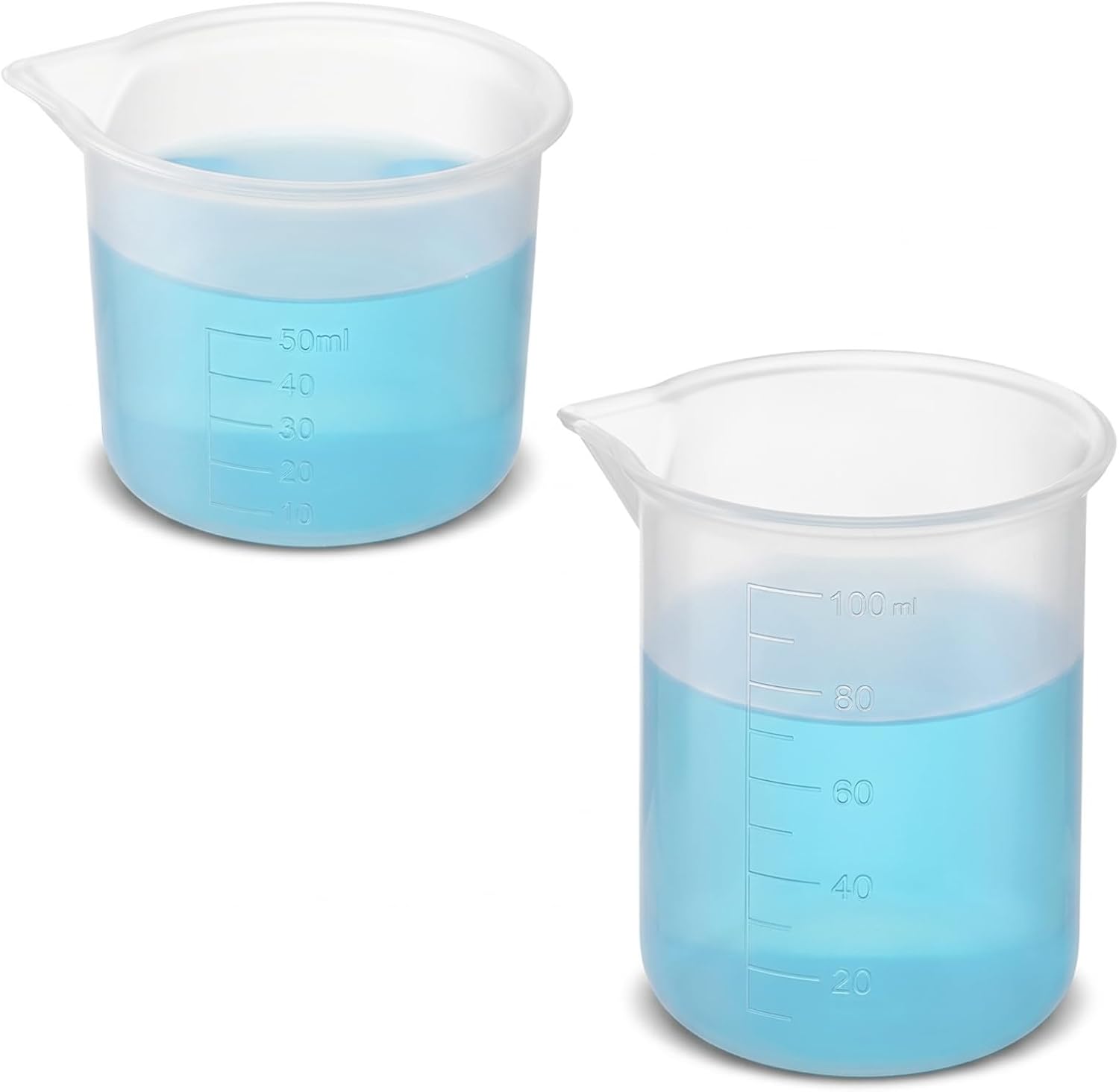 2PCS Silicone Laundry Detergent Cup, Laundry Measuring Cup 100/50ml Reusable Soap Silicone Detergent Cups for Liquid Flexible Washable Liquid Measuring Cups for Home, Dormitory, Hotel