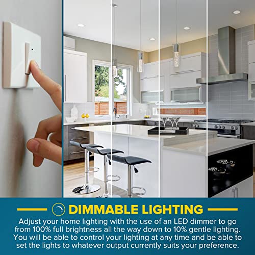 Sunperian 6 Inch Ultra-Thin Led Recessed Lighting With Junction Box, 5 Color Options 2700K/3000K/3500K/4000K/5000K, 12W, 1000 Lumens, Dimmable Wafer Lights, Wet Rated, Ic Rated, Etl Listed (4 Pack) #TOP3