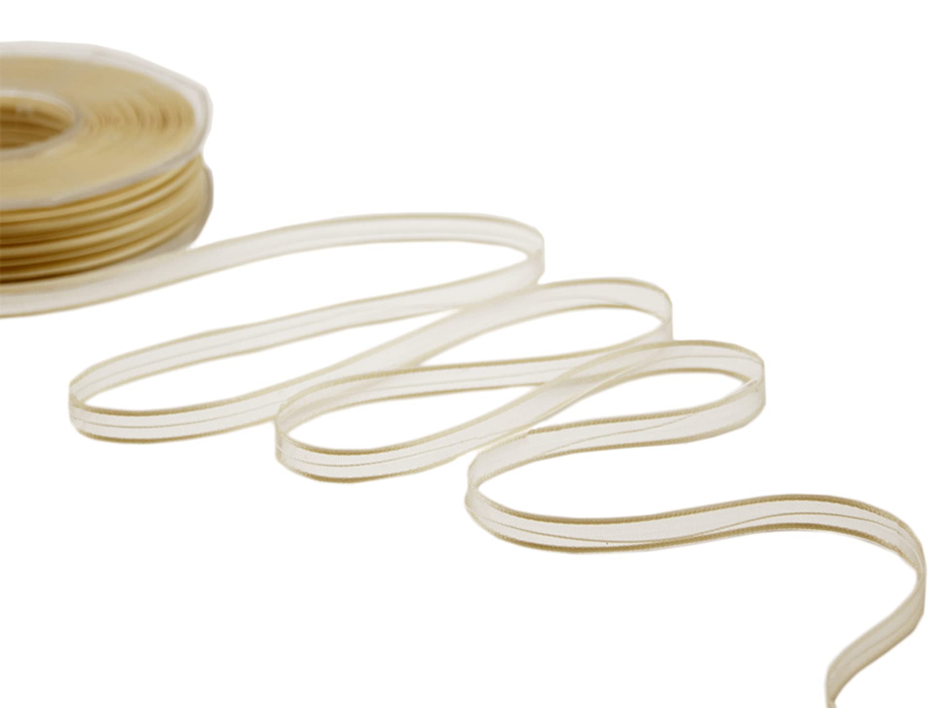 Furlanis Velo Organza, Nastro Decorativo, Tessuto Italiano-Avorio, 40 mm x 50 m