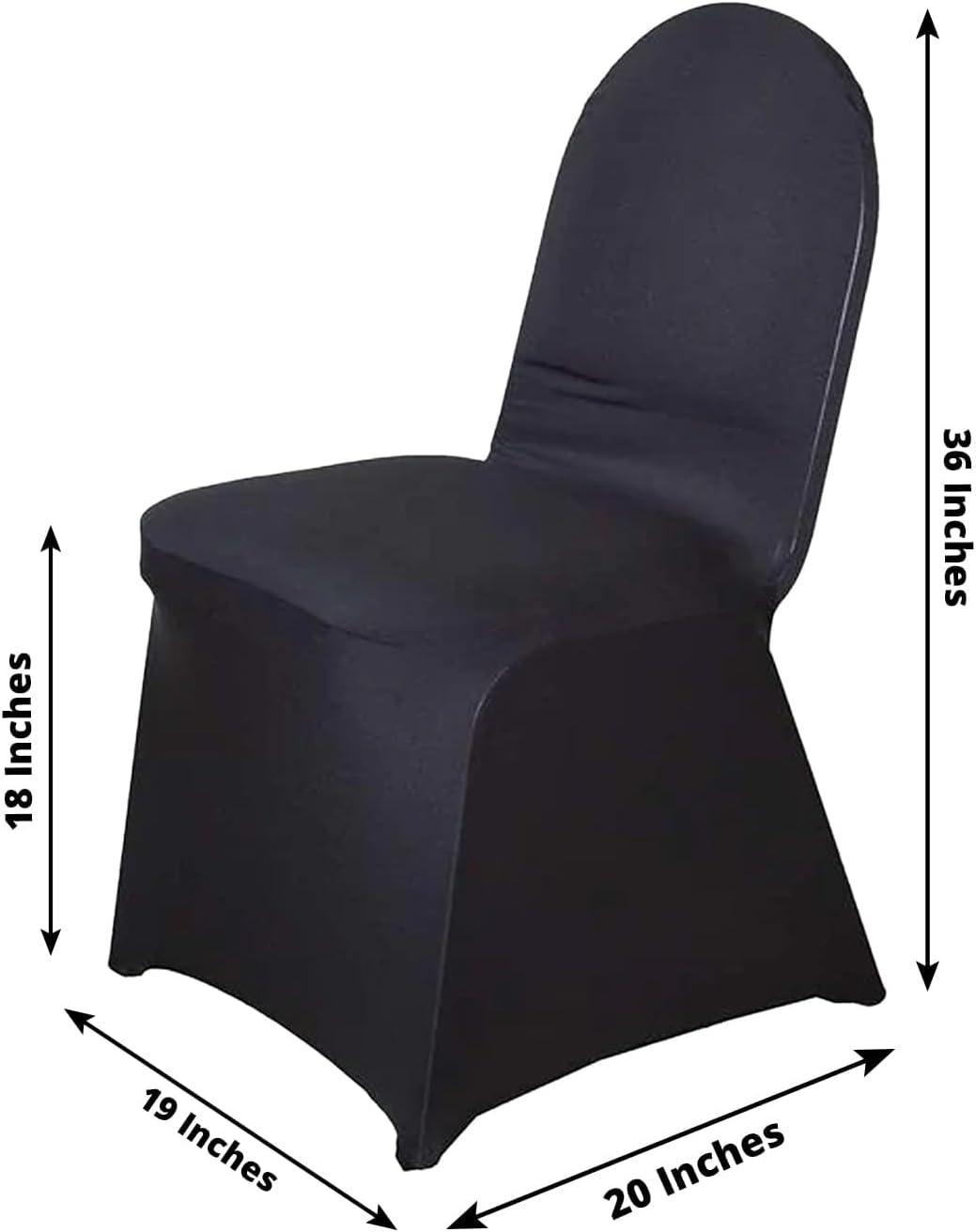 Efavormart 1 Set Black Spandex Stretch Banquet Chair Covers for Party Dining W/Foot Pockets Washable Wedding Chair Slip Covers for Outdoor -220GSM