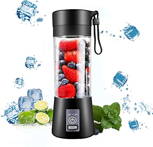 Portable Blender, Personal Blender [Upgraded Version], with USB Rechargeable Mini Fruit Juice Mixer, Personal Size for Smoothies and Shakes Juicer Cup Travel 380ML
