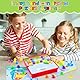 PlsMupn Mosaik Steckspiel ab 2 3 4 Jahre, Montessori Lernspielzeug mit 12 Bildvorlagen & 46 Steckperlen, Farben lernen & Motorik fördern, Pädagogisches Steckspiel für Kinder, Geschenk Junge Mädchen