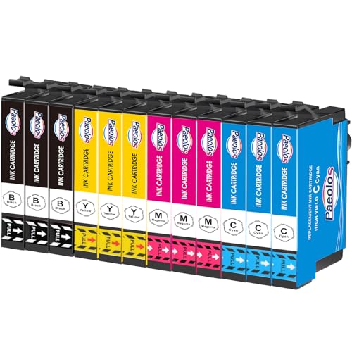 Paeolos Replacement for 405XL Ink Cartridges Multipack Compatible Ink Cartridges with Epson Workforce Pro WF-3820 WF-7310 WF-7830 WF-4820 WF-7835 WF-7840 WF-3825 Printer 12 Pack