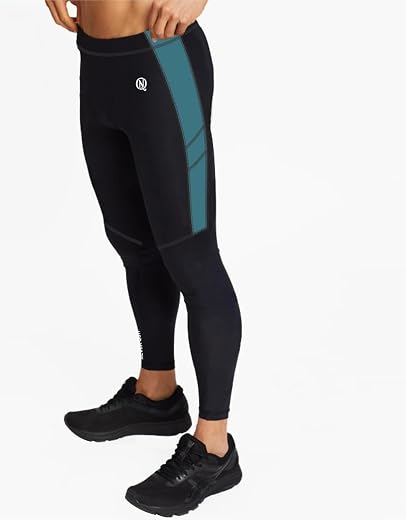 NEVER QUIT Men's Running Full Length Tights Compression Lower Sport Leggings Gym Fitness Sportswear Training Yoga Pants fo...