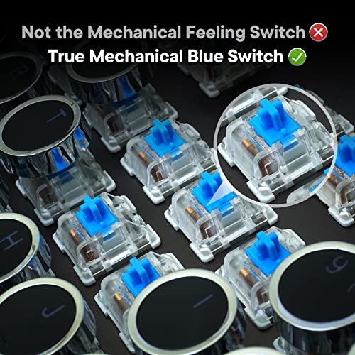 Wireless Typewriter Keyboard Mechanical Tkl, 2.4G/Bt5.0/Wired Wm87 Retro Vintage Gaming Keyboard Typewriter Style With Punk Round Keycaps True Rgb Backlit And 2 Control Knobs, Clicky Switch, Win/Mac #TOP5