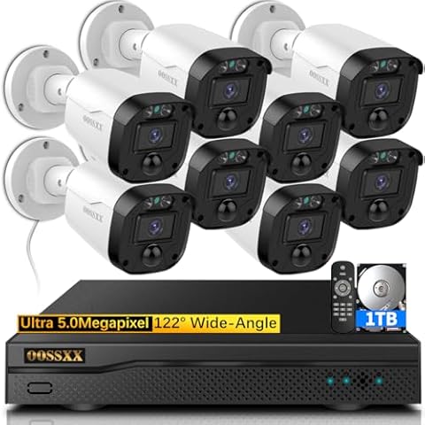 OOSSXX Full HD 5MP Wired Security Camera System Cover