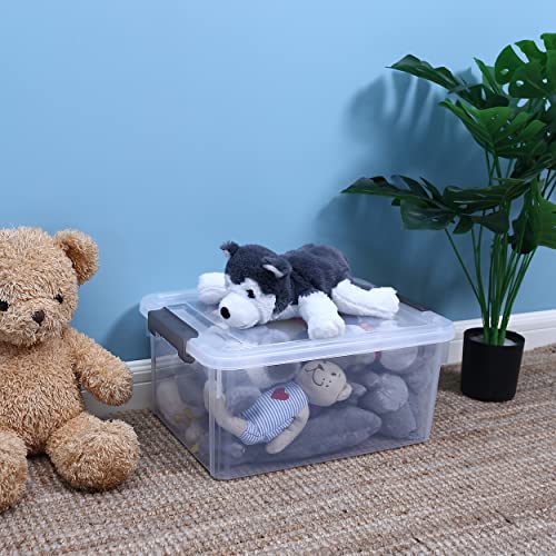 Citylife 17 Qt Plastic Storage Bins With Latching Lids Stackable Storage Containers For Organizing Large Clear Storage Box For Garage, Closet, Classroom, Kitchen, 4 Packs #TOP5