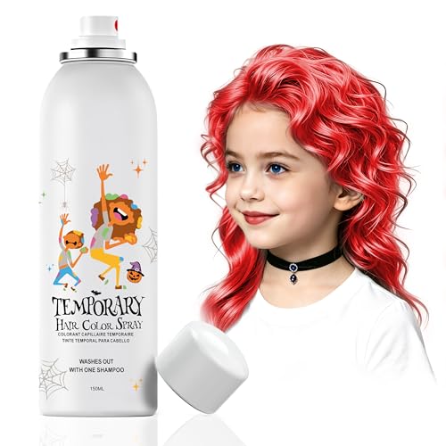 Image of Mifeloy Temporary Hair Colour Spray, Washable Instant Red Colour for Costume, Cosplay, Halloween, Christmas, Festivals & Styling, 150ml Non-Sticky Party Hair Dye for Teens Men & Women
