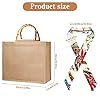 NAEBRO Sac en Jute pour Femme Sac en Jute Naturel Imperméable Sac à Provisions Portable Grands Sacs en Jute avec Poignées en Bambou et Ruban Sac Cabas en Jute pour Shopping Pique-Niques Plage Cadeaux #4