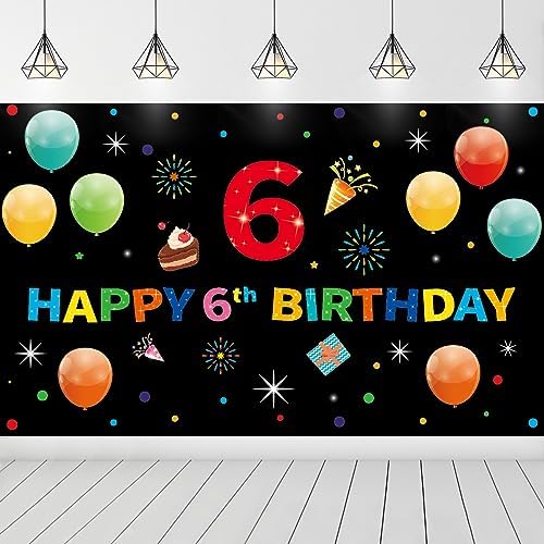 Amazon.com: Happy 6th Birthday Party Decorations, Happy 6th Birthday ...
