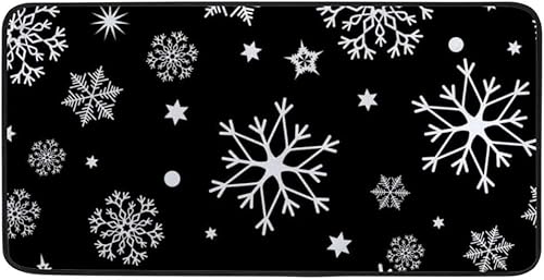 BVOGOS Tapete de cocina con copo de nieve antideslizante absorbente cómodo para pasillo entrada baño sala de estar dormitorio 39 x 20 pulgadas